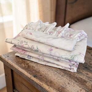 Vintage Burlington Caress Floral Cottage 3-Piece Set Full/Double Made In USA